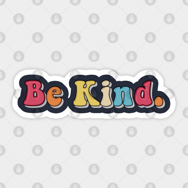 Be Kind Groovy Retro Colorful Aesthetic Typography Sticker by Inspire Enclave